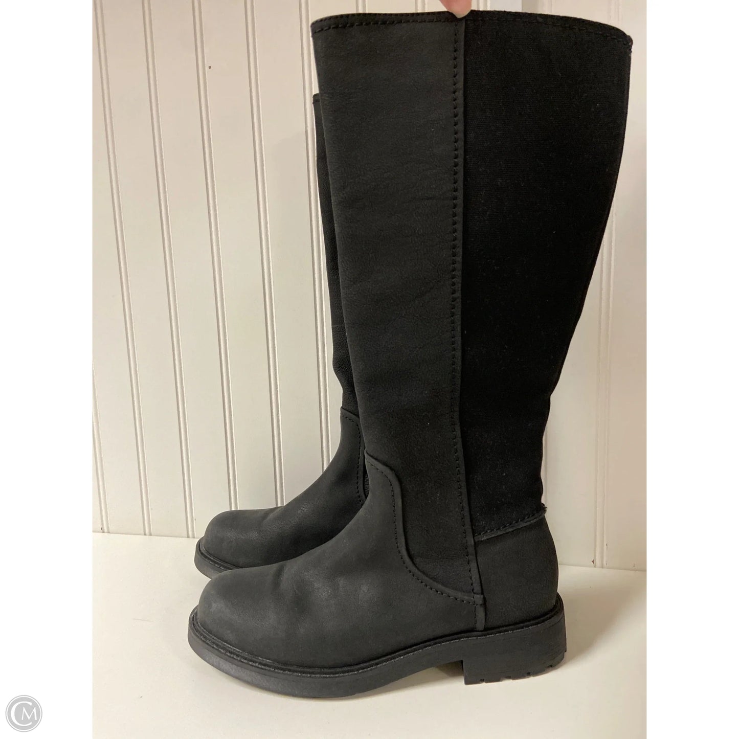 Boots Knee Heels By Clarks In Black, Size: 8