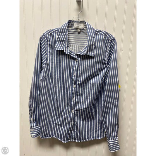 Top Long Sleeve By Nordstrom In Striped Pattern, Size: L