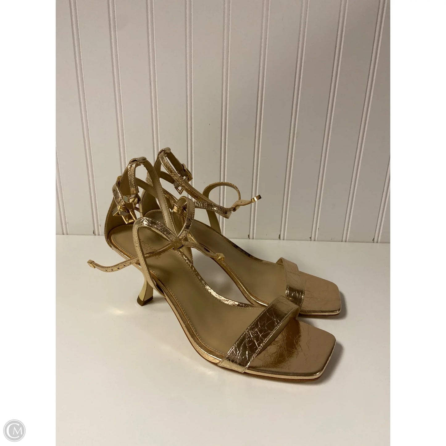 Sandals Designer By Michael Kors In Gold, Size: 8.5