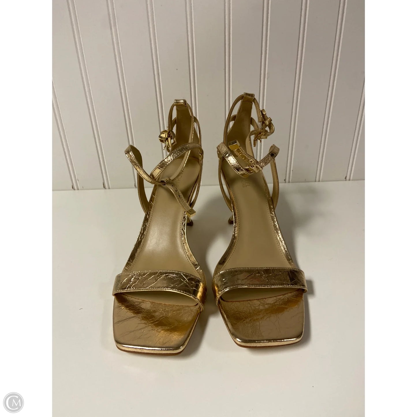 Sandals Designer By Michael Kors In Gold, Size: 8.5