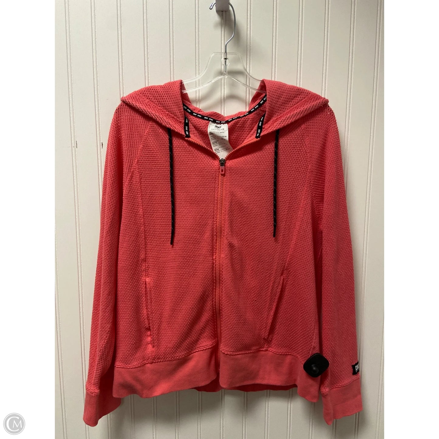 Athletic Jacket By Dkny In Pink, Size: L