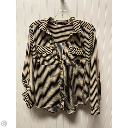 Top Long Sleeve By Adrienne Vittadini In Striped Pattern, Size: M