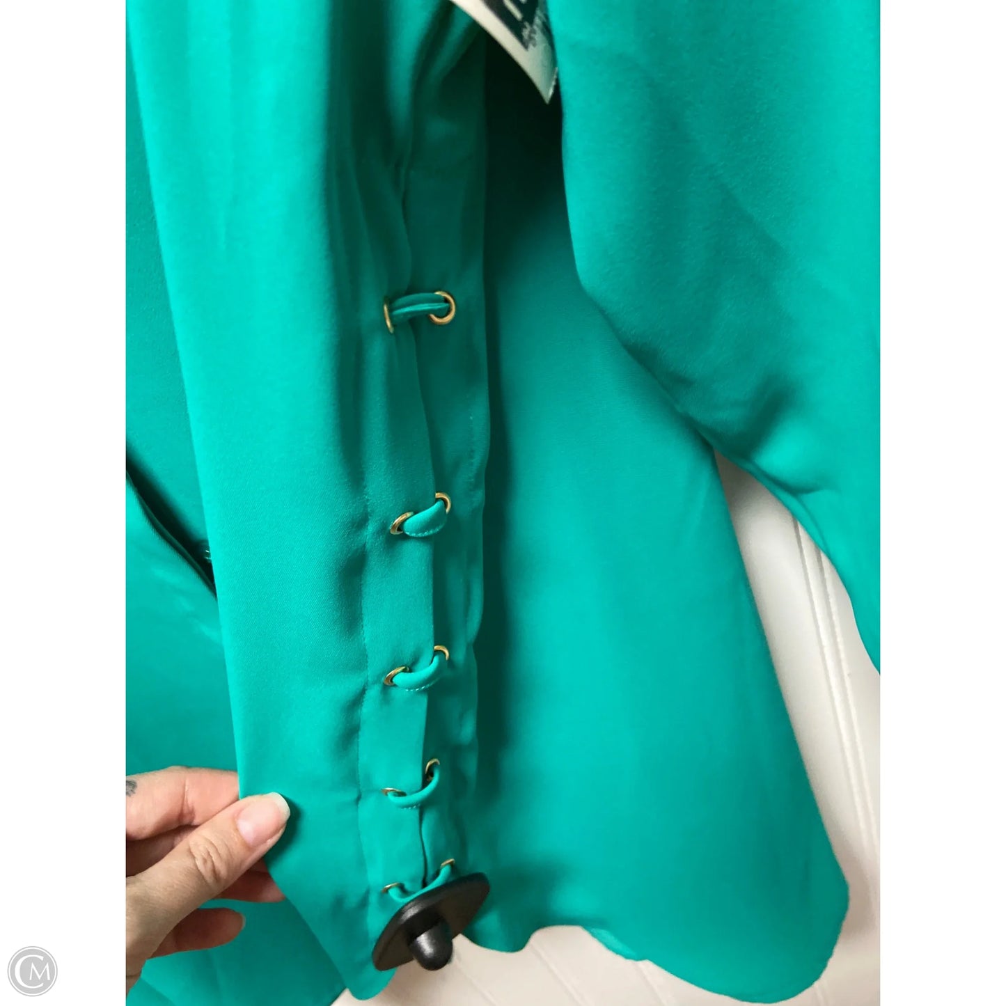 Blouse Long Sleeve By Chicos In Green, Size: 2x
