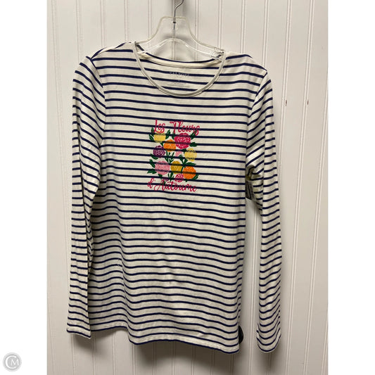 Top Long Sleeve By Talbots In Striped Pattern, Size: M