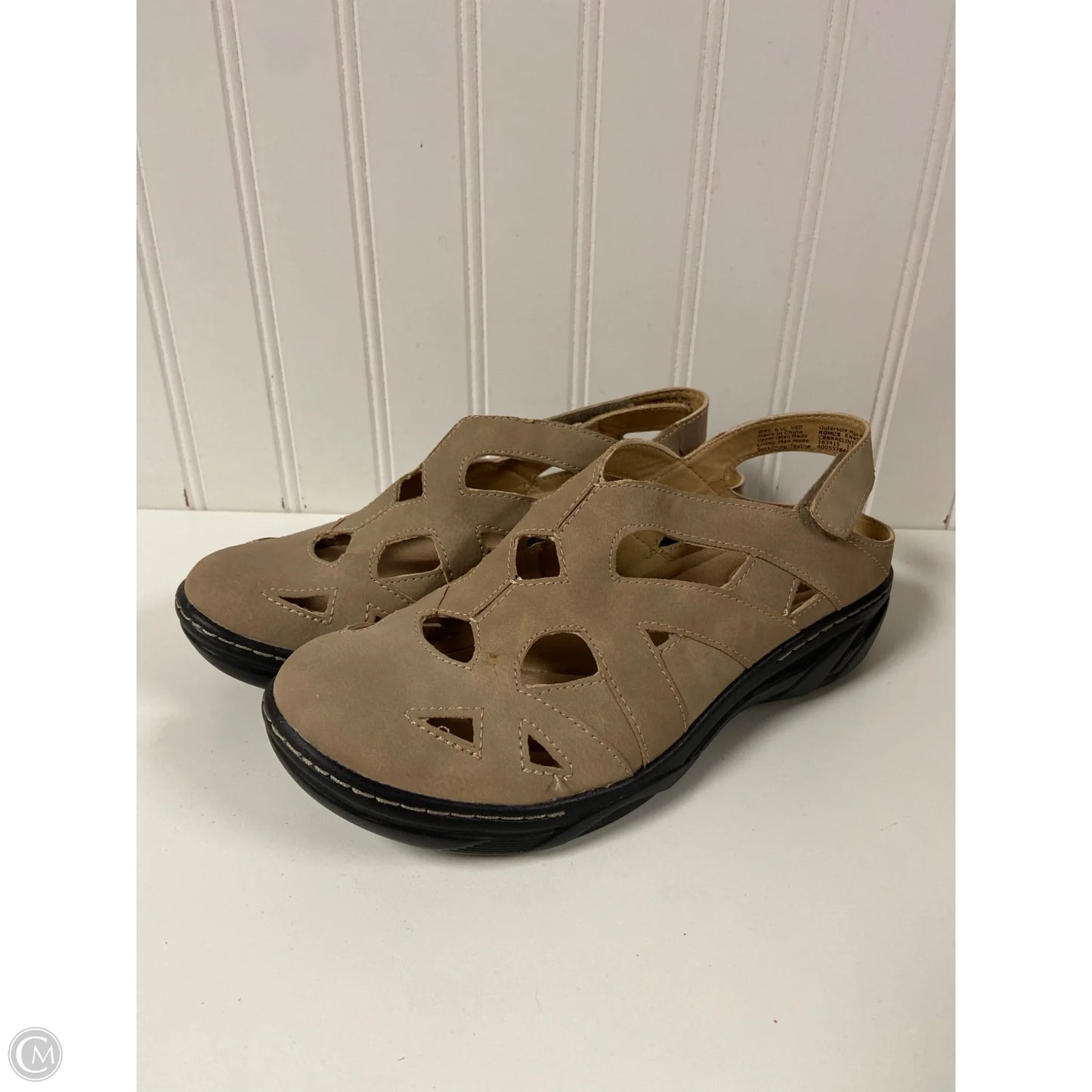 Shoes Heels Wedge By Croft And Barrow In Taupe, Size: 6.5