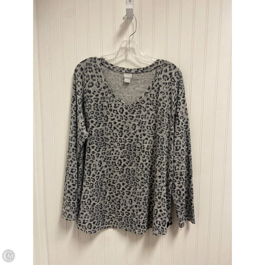 Top Long Sleeve By Chicos In Animal Print, Size: L