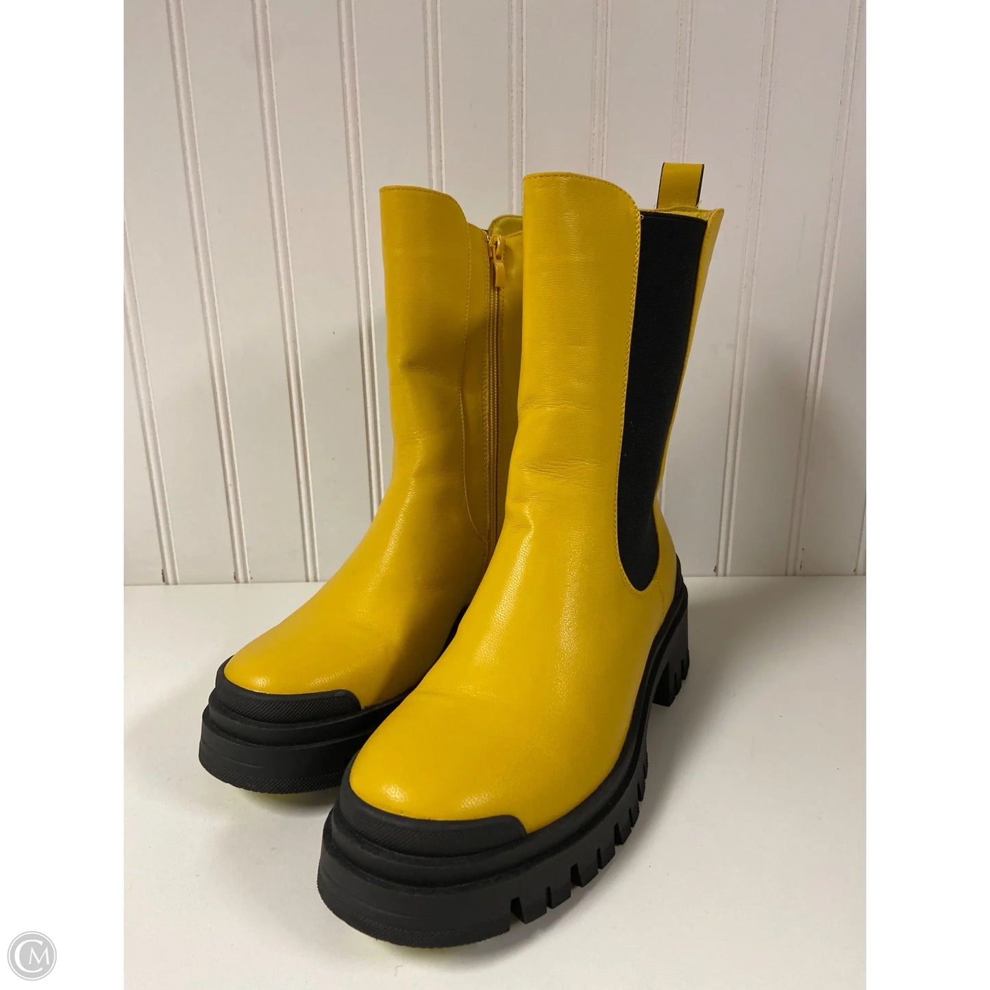 Boots Mid-calf Heels By New York And Co In Yellow, Size: 8