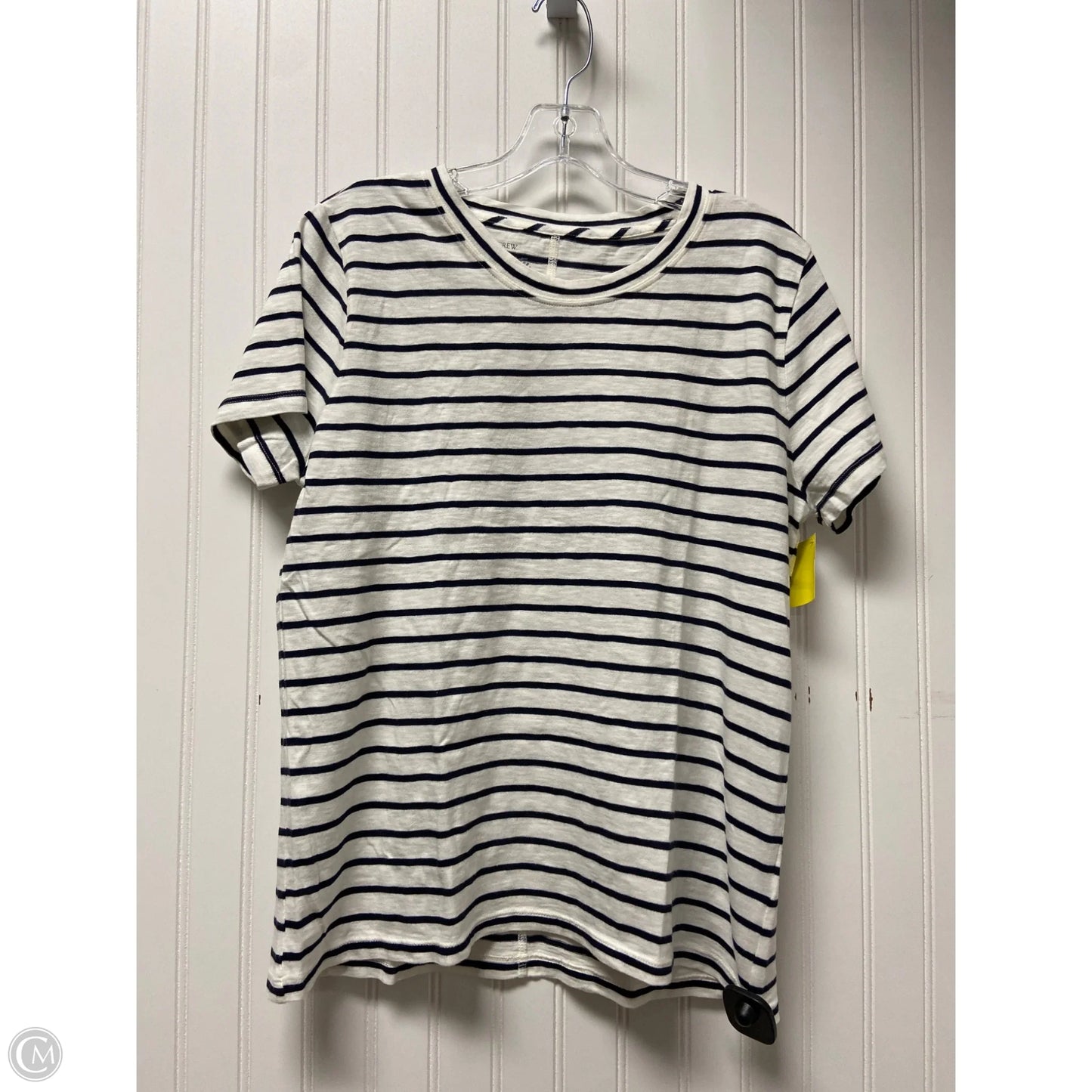 Top Short Sleeve Basic By J. Crew In Striped Pattern, Size: L