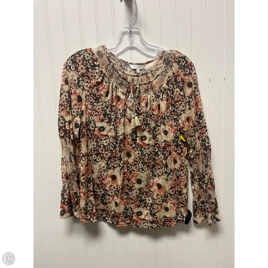 Top Long Sleeve By Lucky Brand In Cream & Grey, Size: S