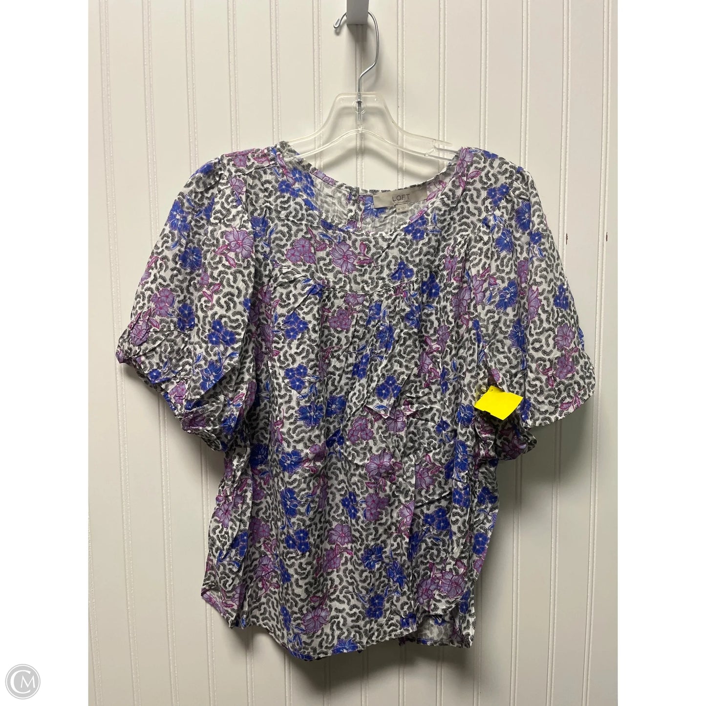 Top Short Sleeve By Loft In Black & White, Size: M