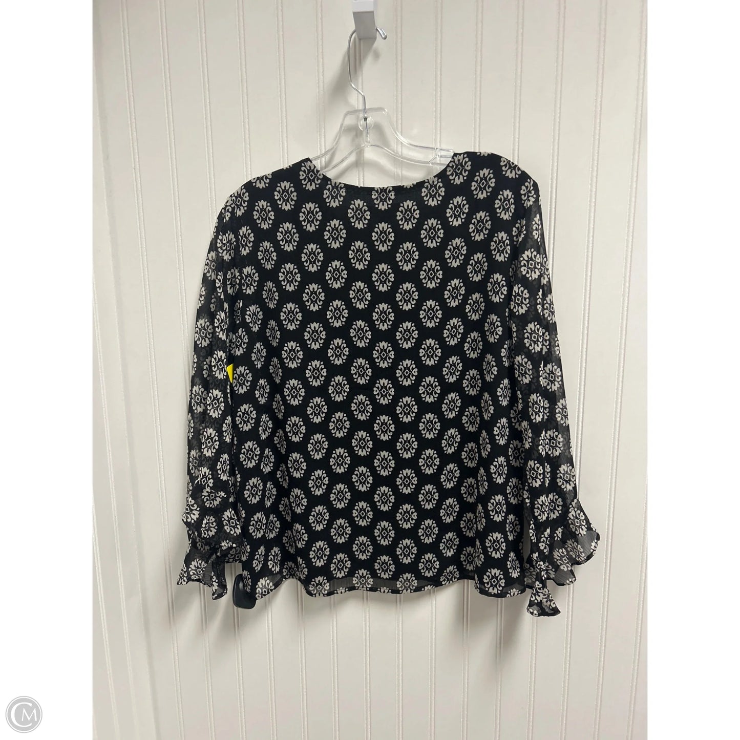 Top Long Sleeve By Loft In Black & White, Size: S