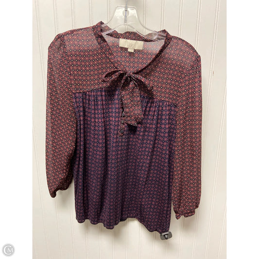 Top Long Sleeve By Loft In Blue & Purple, Size: M