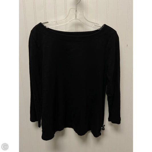 Top Long Sleeve Basic By Loft In Black, Size: L