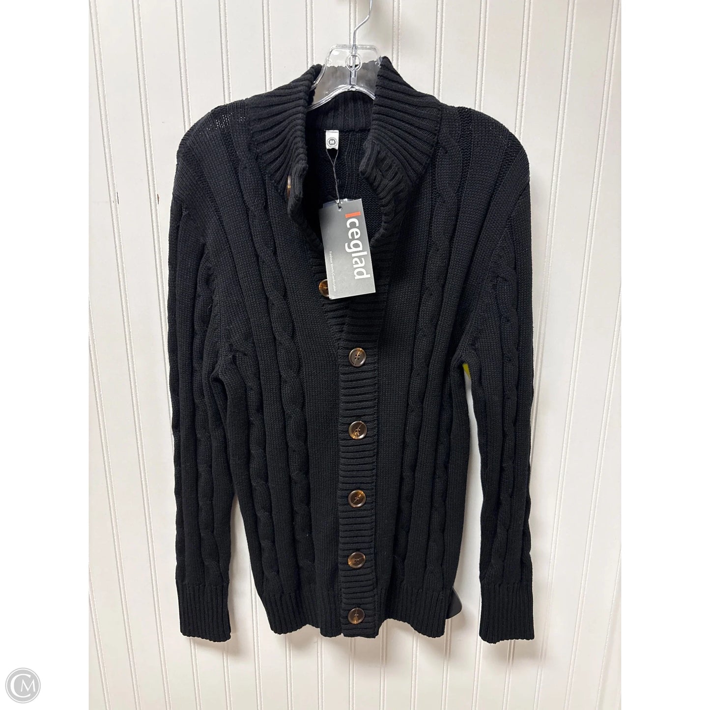 Sweater Cardigan By Clothes Mentor In Black, Size: M