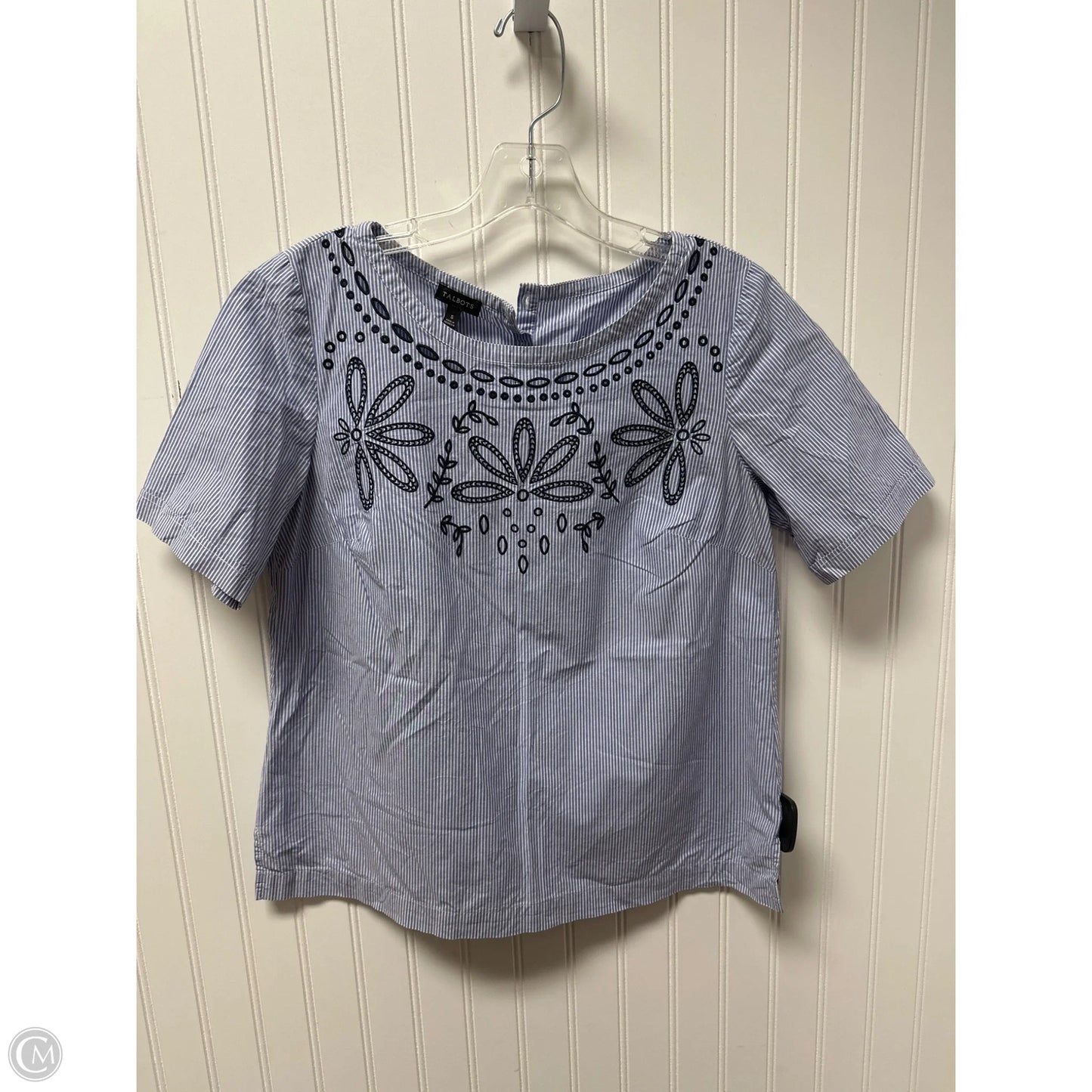 Top Short Sleeve By Talbots In Striped Pattern, Size: S