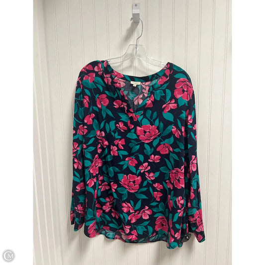 Top Long Sleeve By Talbots In Floral Print, Size: 2x