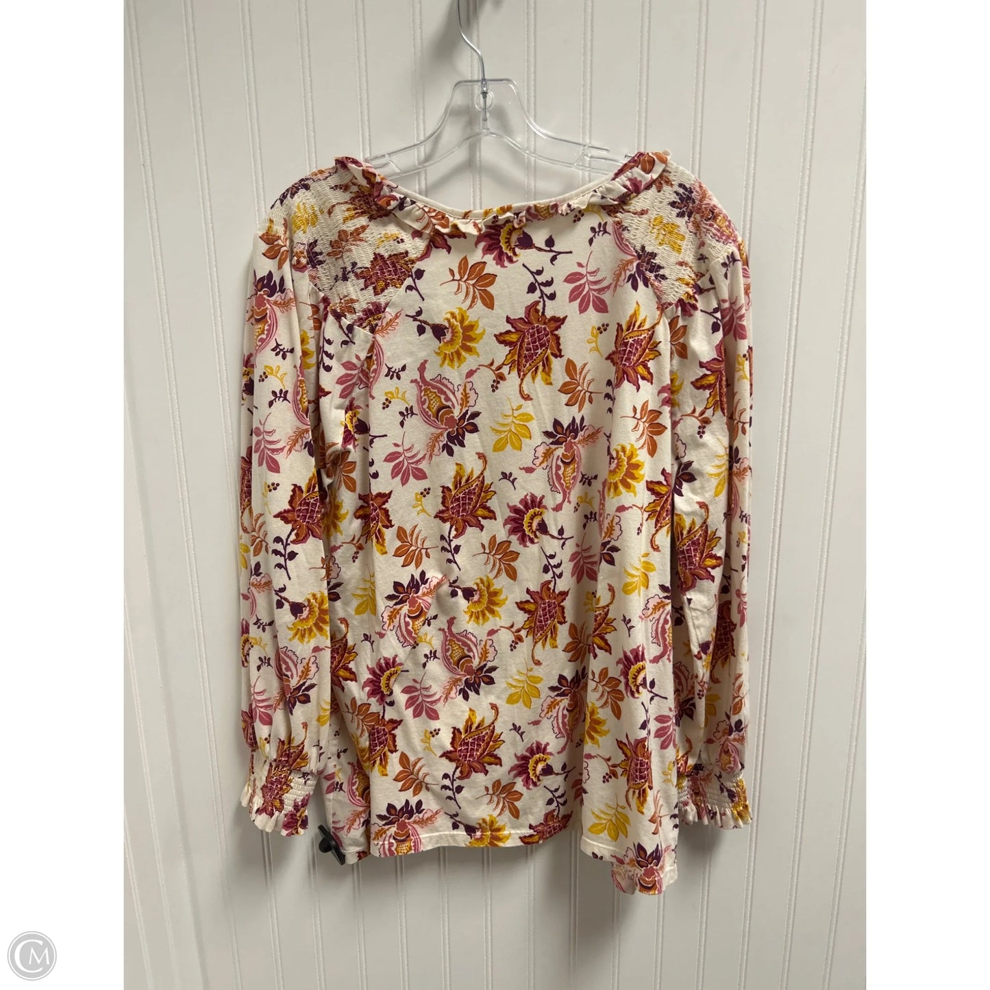 Top Long Sleeve By Talbots In Cream, Size: 2x