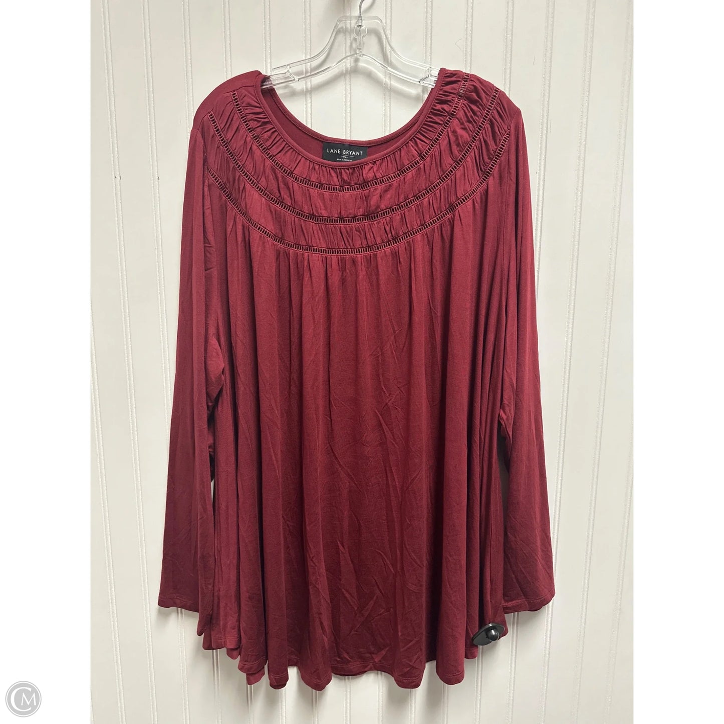 Top Long Sleeve By Lane Bryant In Red, Size: 3x