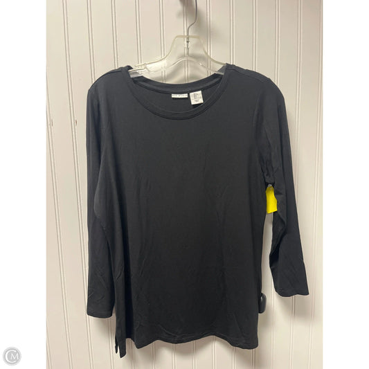 Top Long Sleeve Basic By Max Studio In Black, Size: L