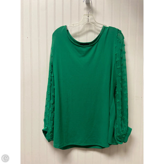 Top Long Sleeve By Adrianna Papell In Green, Size: 2x