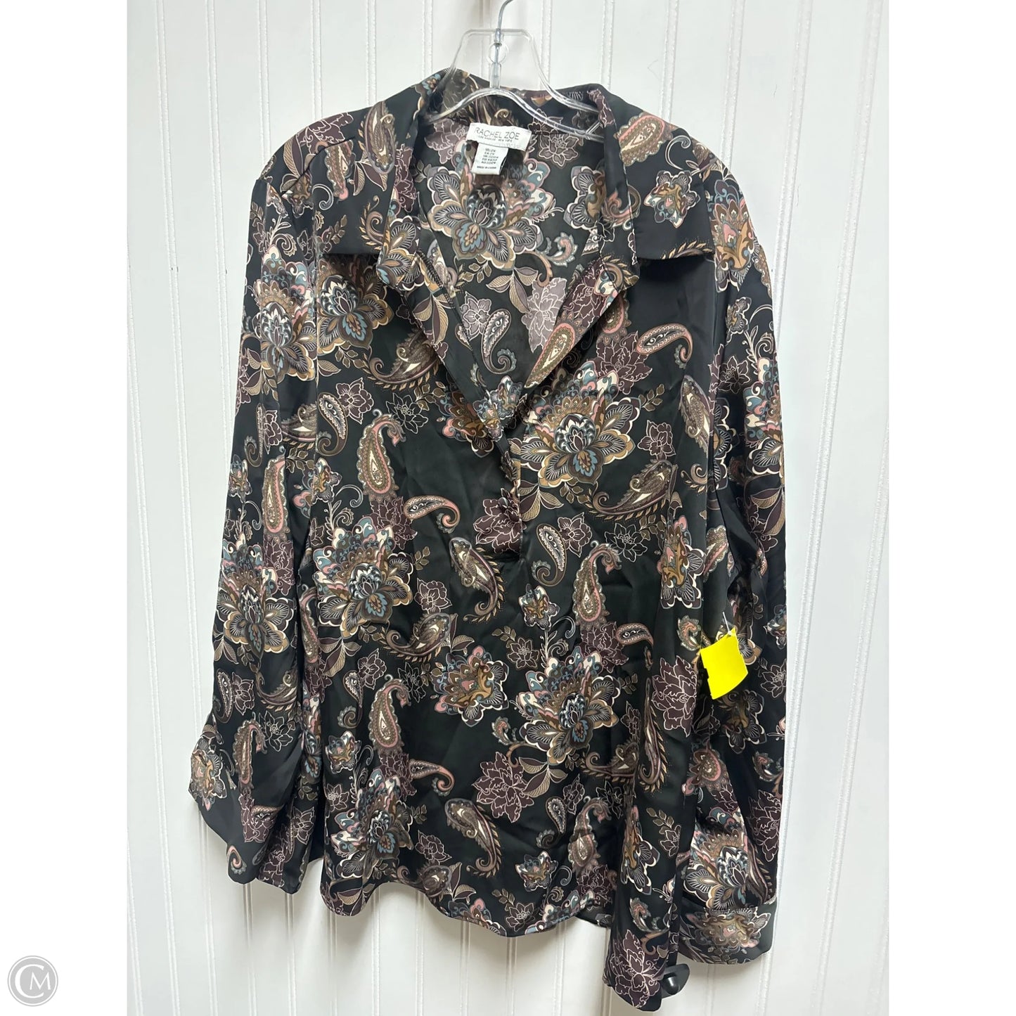 Top Long Sleeve By Rachel Zoe In Paisley Print, Size: 2x