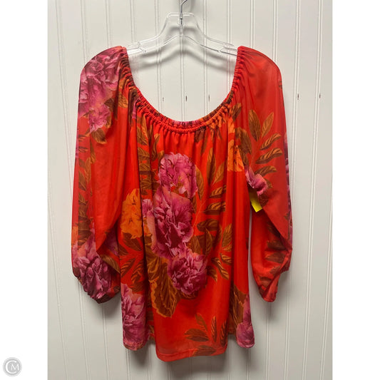 Top Long Sleeve By G By Giuliana In Orange, Size: L
