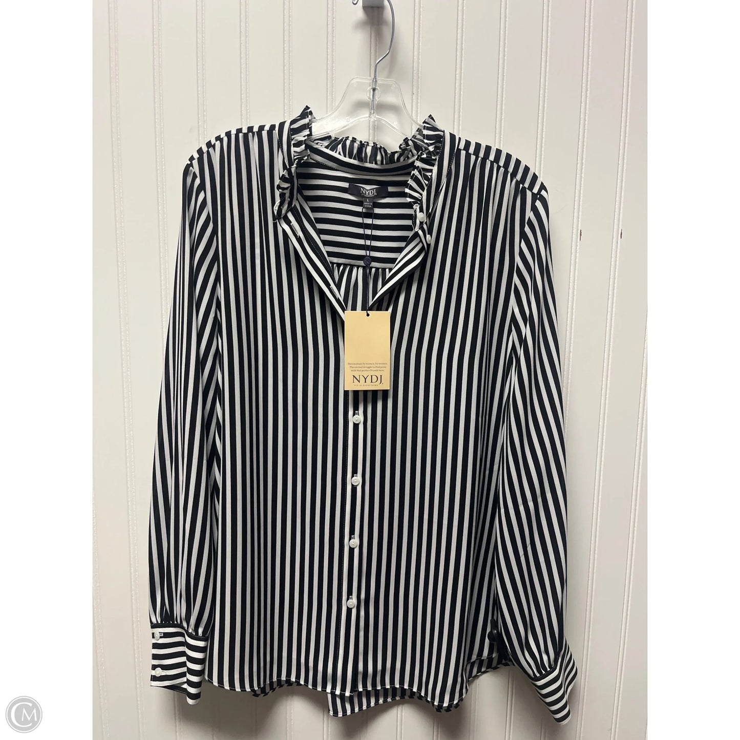 Top Long Sleeve By Not Your Daughters Jeans In Striped Pattern, Size: L