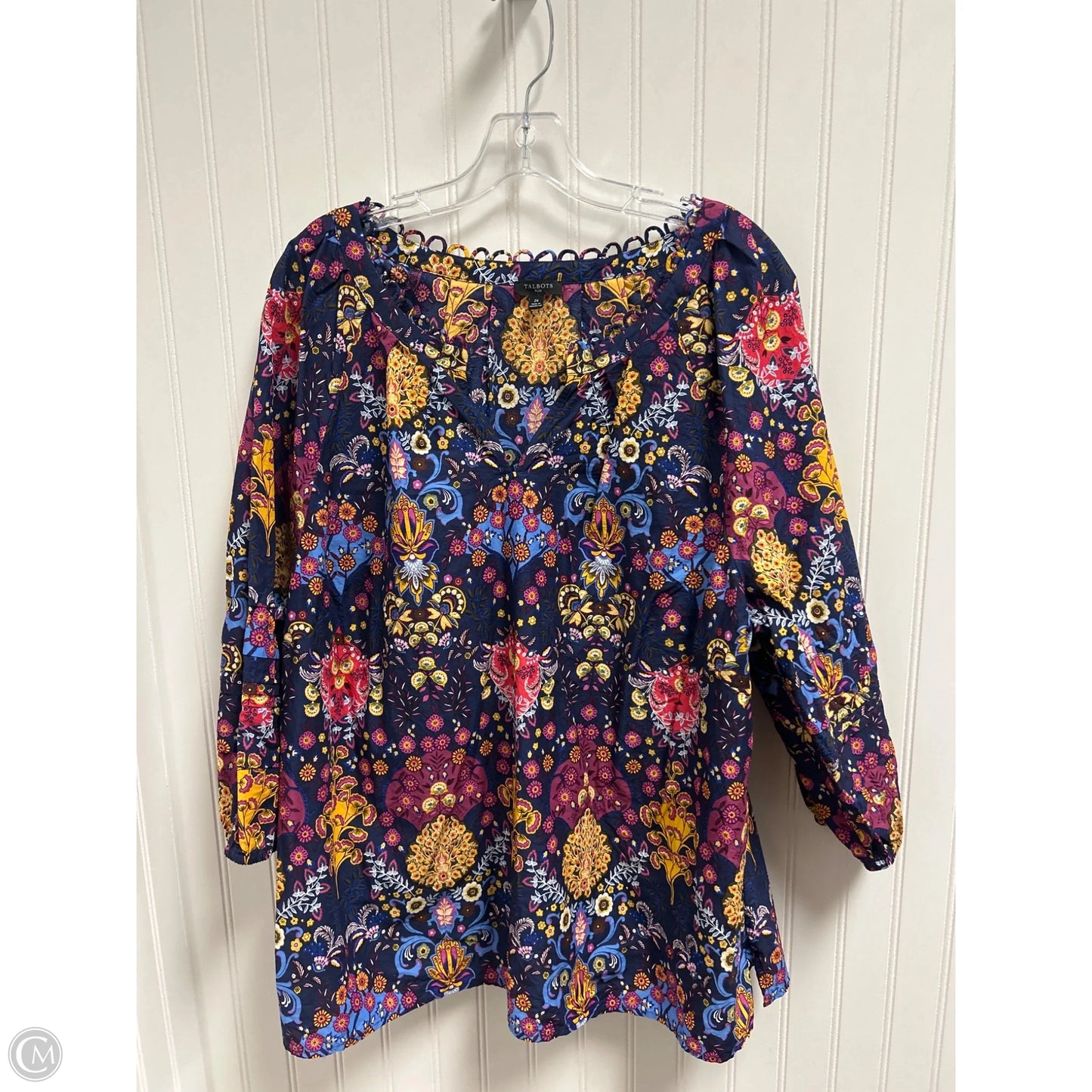 Top Long Sleeve By Talbots In Floral Print, Size: 2x