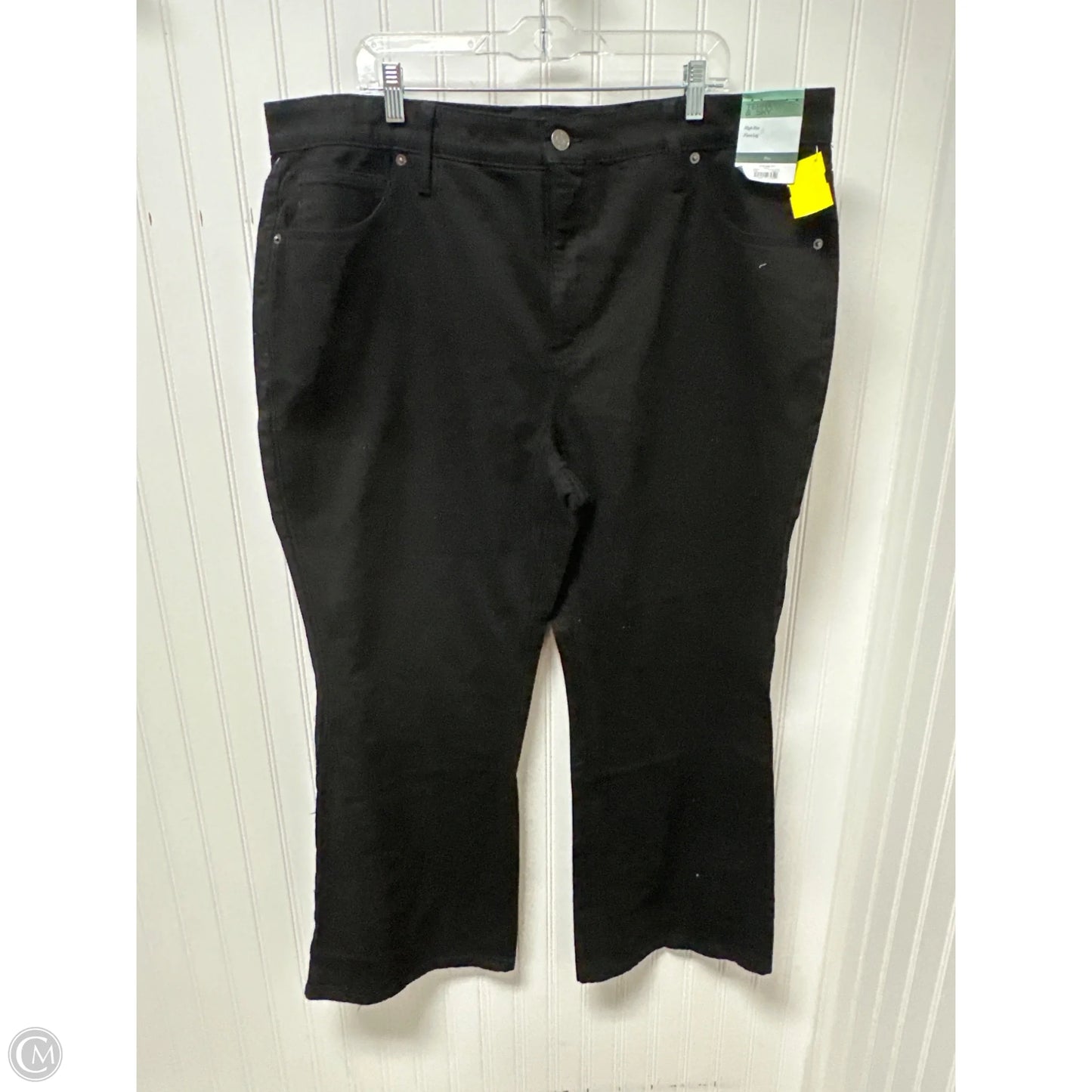 Jeans Flared By Terra & Sky In Black Denim, Size: 22