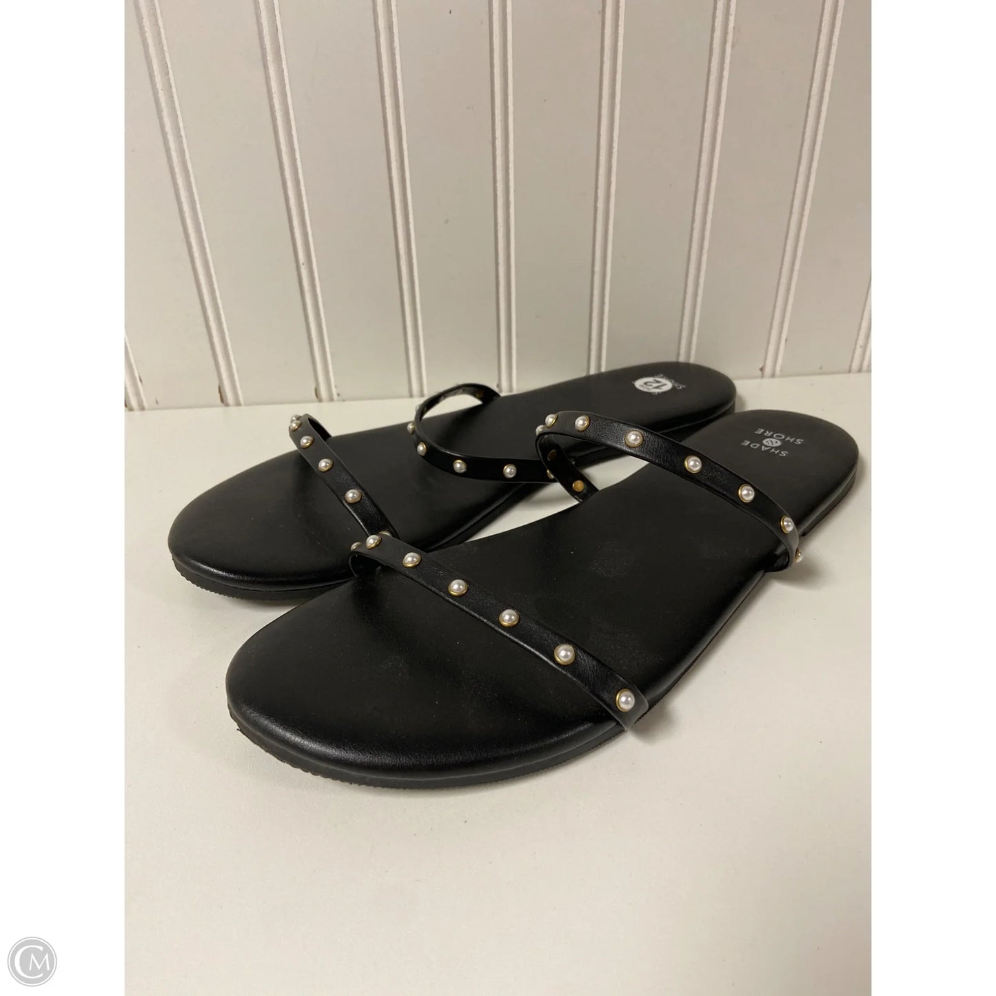 Sandals Flats By Shade & Shore In Black, Size: 12