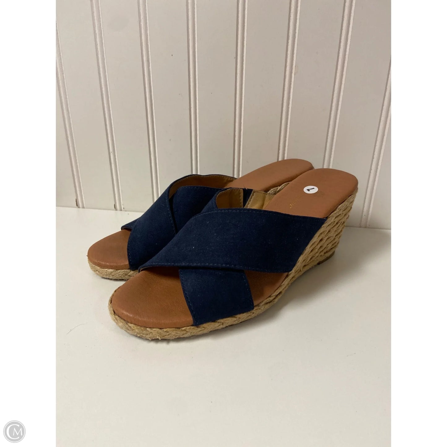Sandals Heels Wedge By Tommy Bahama In Navy, Size: 7
