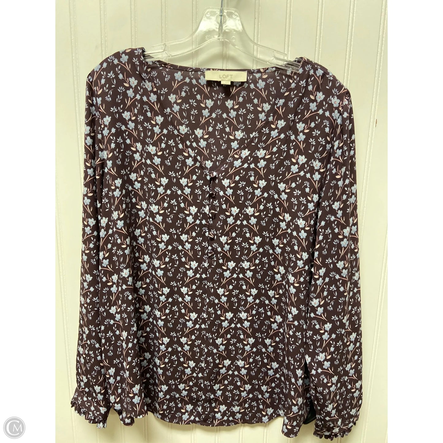 Top Long Sleeve By Loft In Purple, Size: L