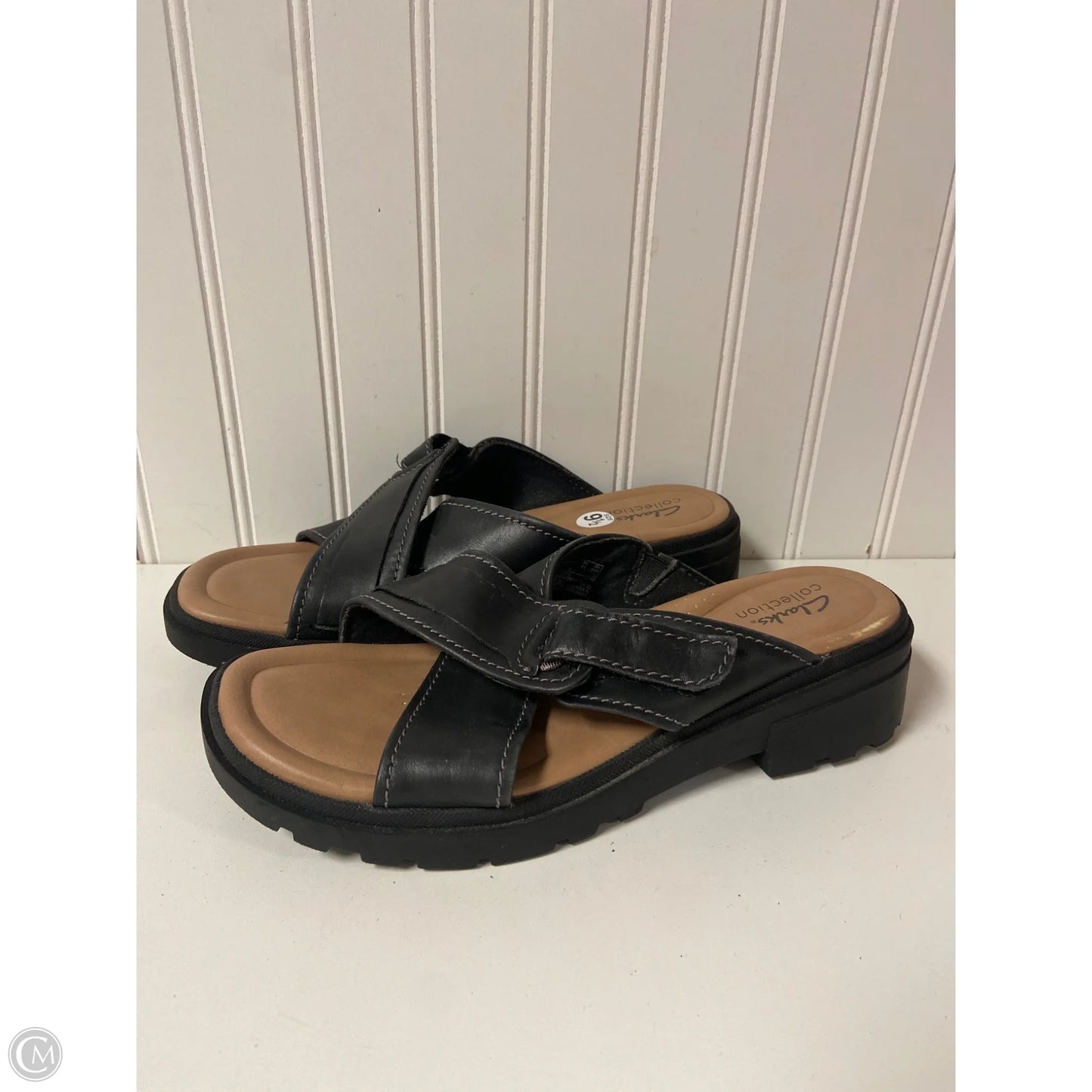 Sandals Heels Block By Clarks In Black, Size: 9.5