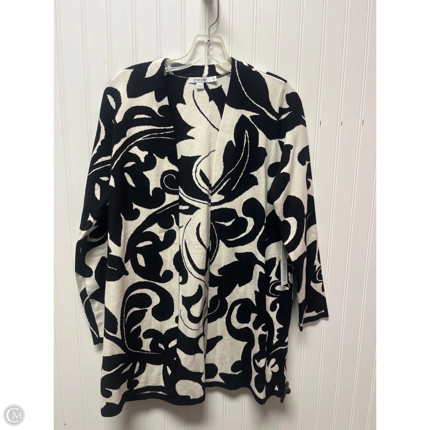 Cardigan By Chicos In Blue & White, Size: M