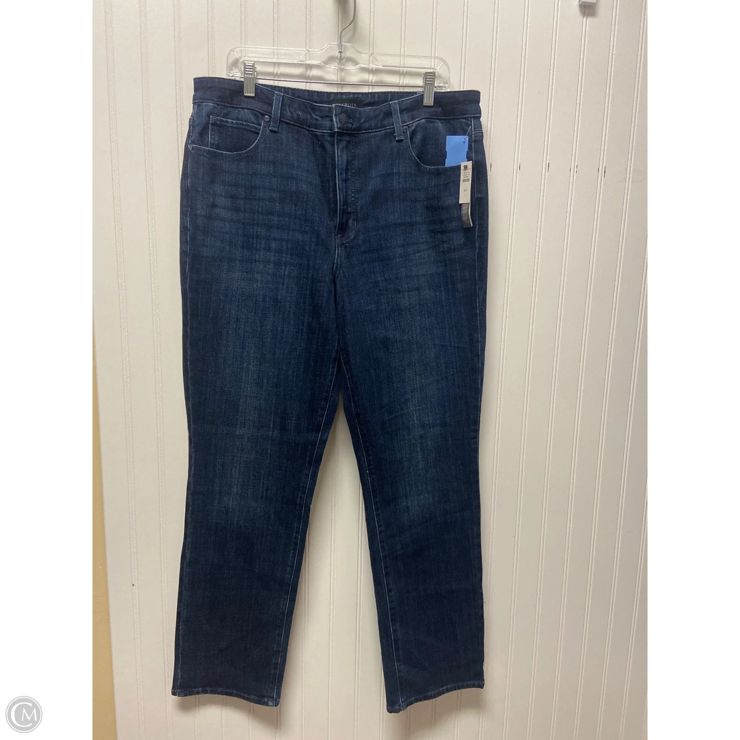 Jeans Straight By Talbots In Blue Denim, Size: 14