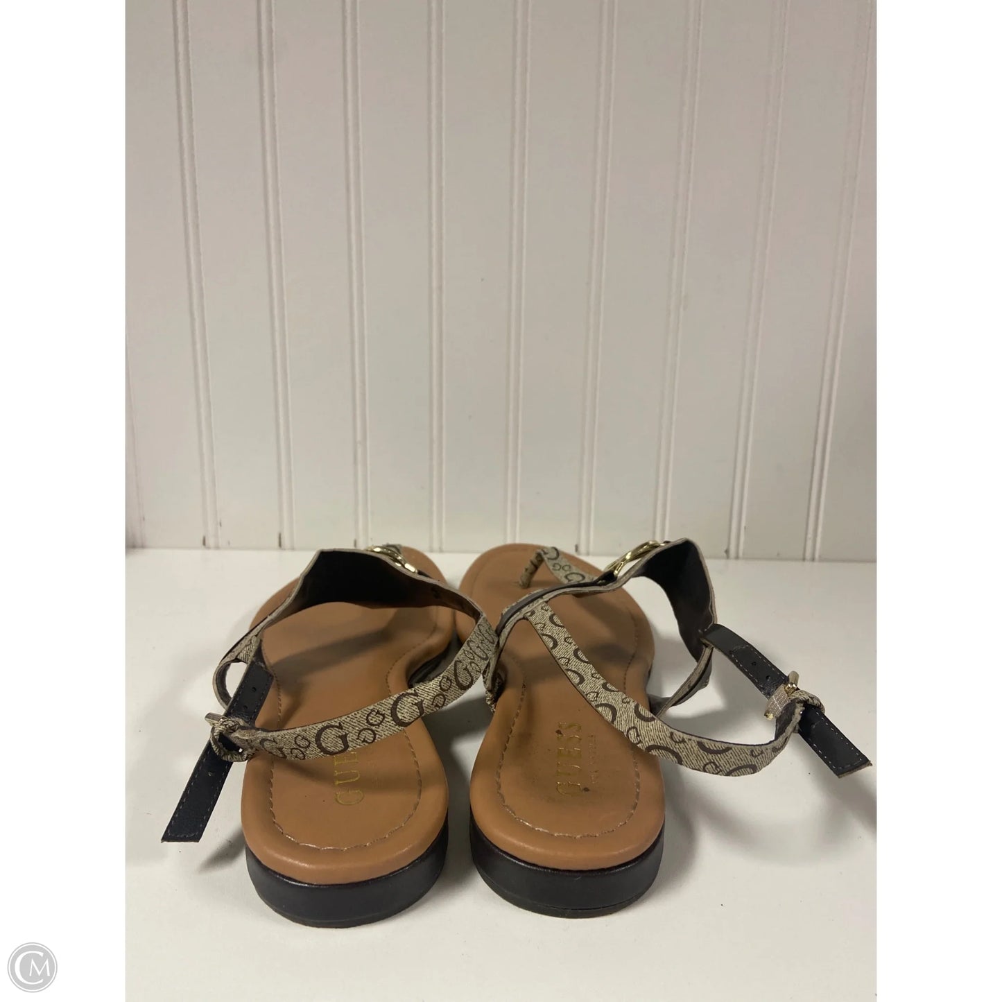 Sandals Flats By Guess In Tan, Size: 9.5