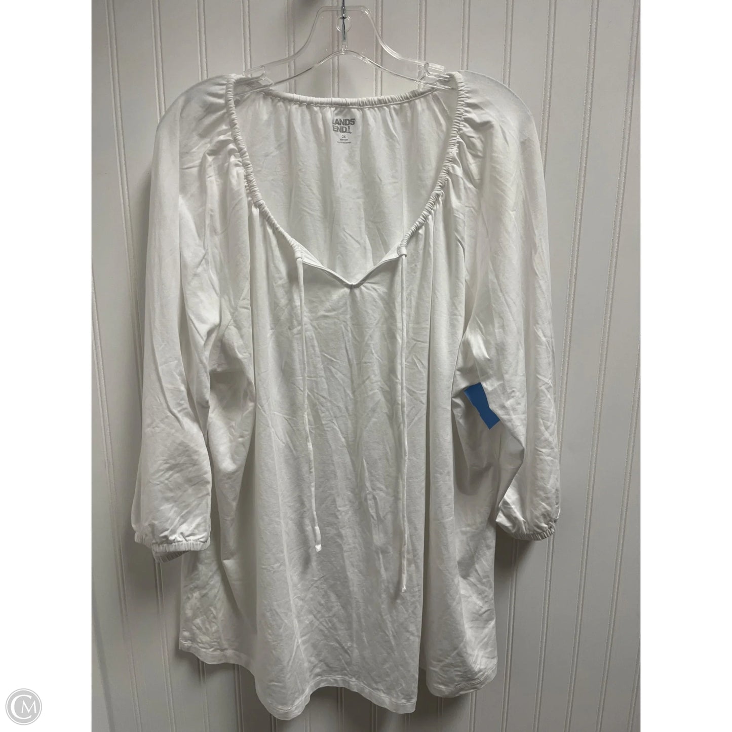 Top Long Sleeve By Lands End In White, Size: 2x