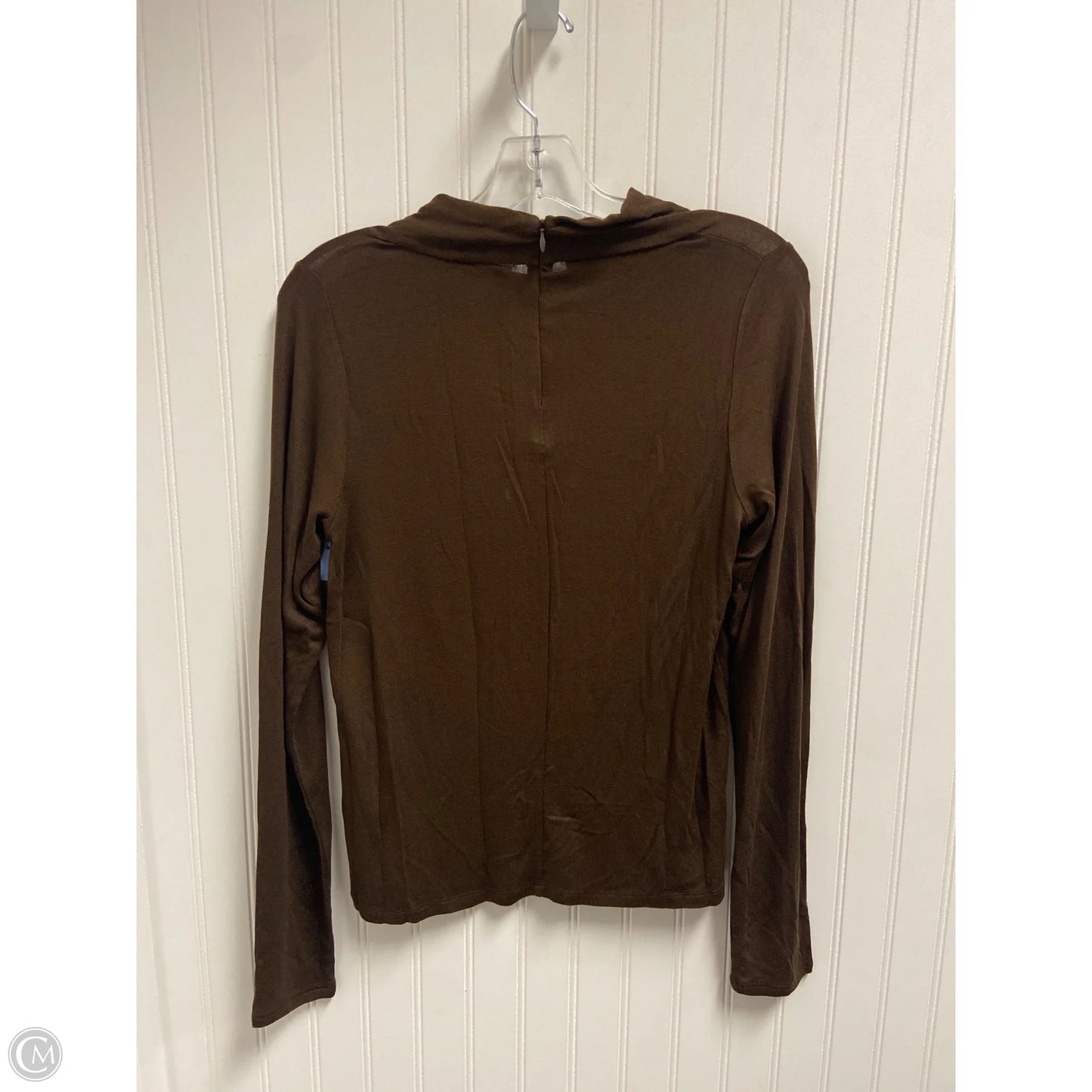 Top Long Sleeve By Vince In Brown, Size: L