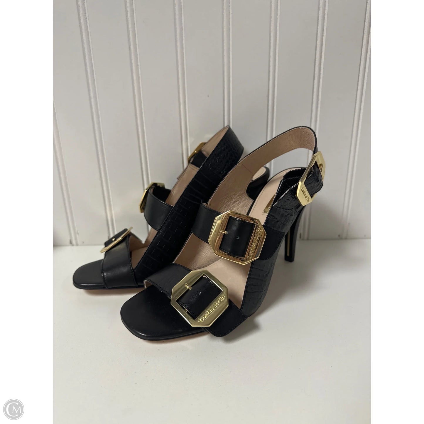 Sandals Heels Stiletto By Louise Et Cie In Black, Size: 8