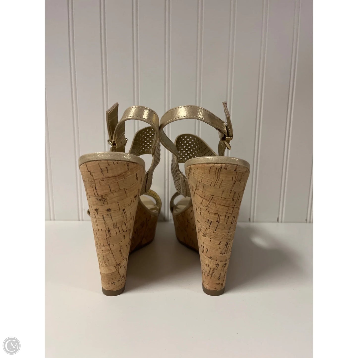 Sandals Heels Wedge By Carlos By Carlos Santana In Gold, Size: 11