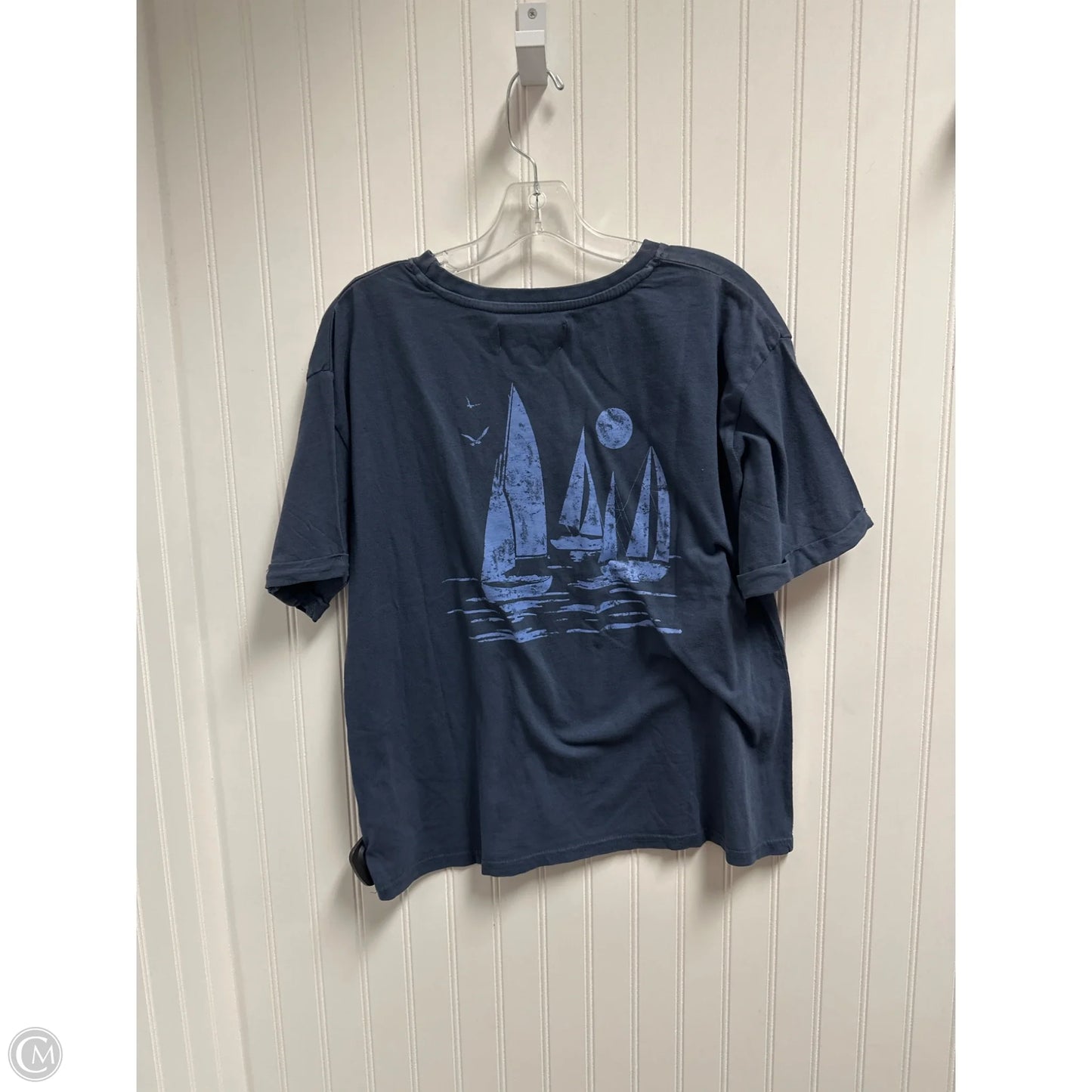 Top Short Sleeve Basic By C And C In Blue, Size: M