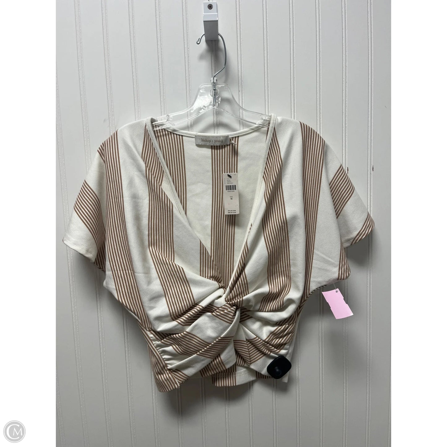 Top Short Sleeve By Bishop + Young In Striped Pattern, Size: M