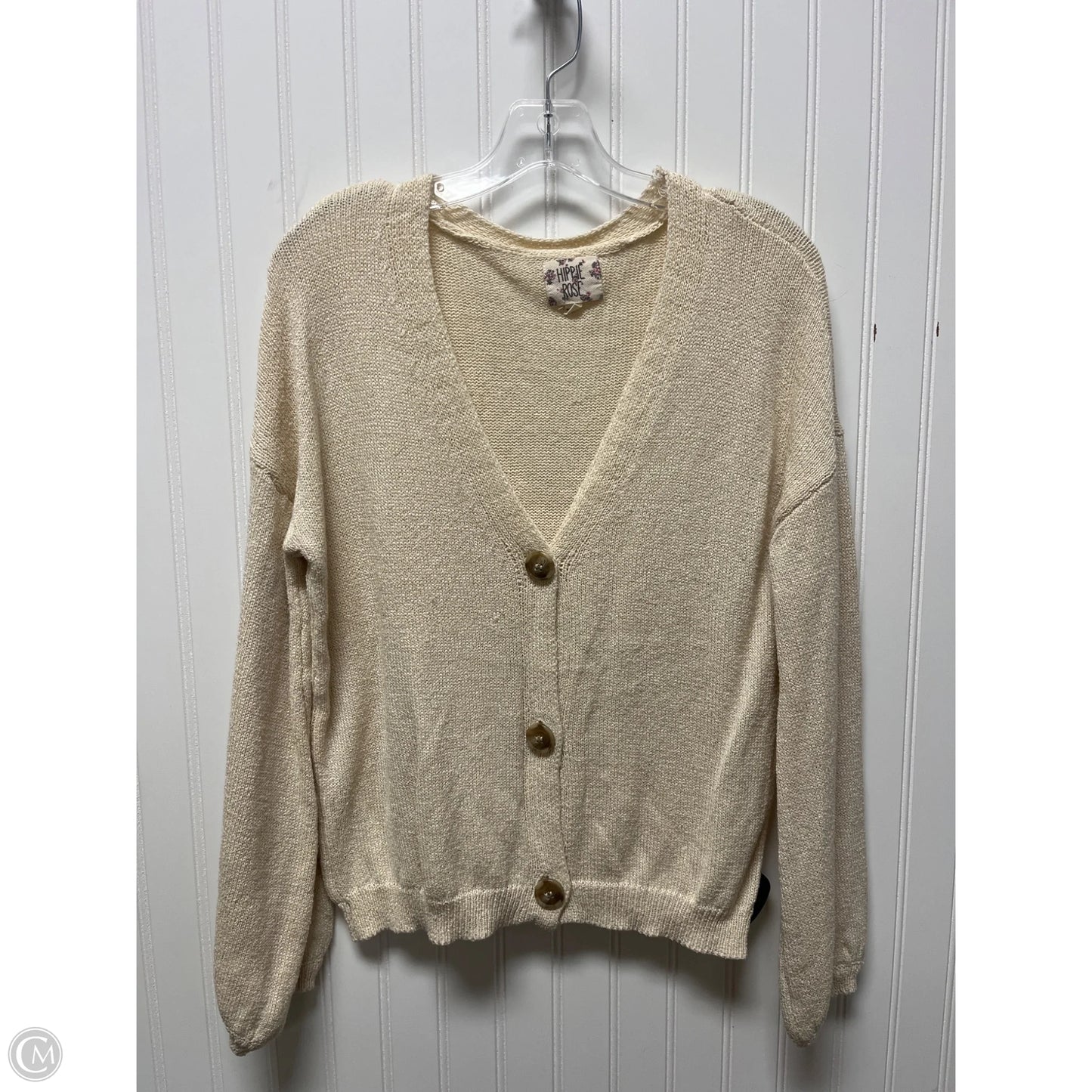 Sweater Cardigan By Hippie Rose In Cream, Size: L