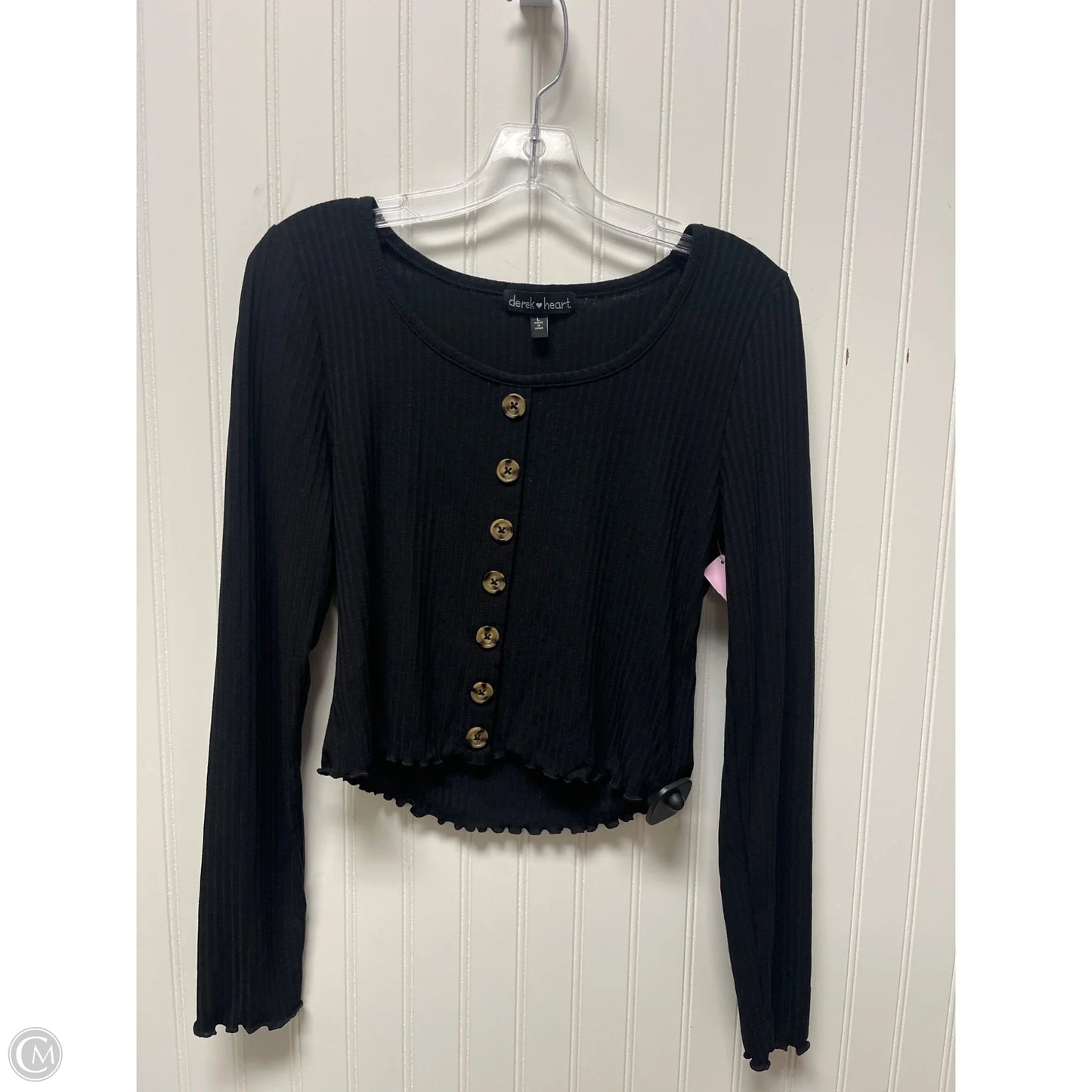 Top Long Sleeve Basic By Derek Heart In Black, Size: L