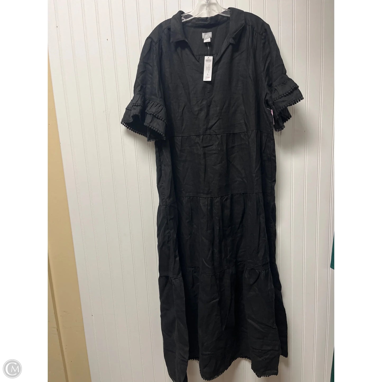 Dress Casual Maxi By Chicos In Black, Size: Xl
