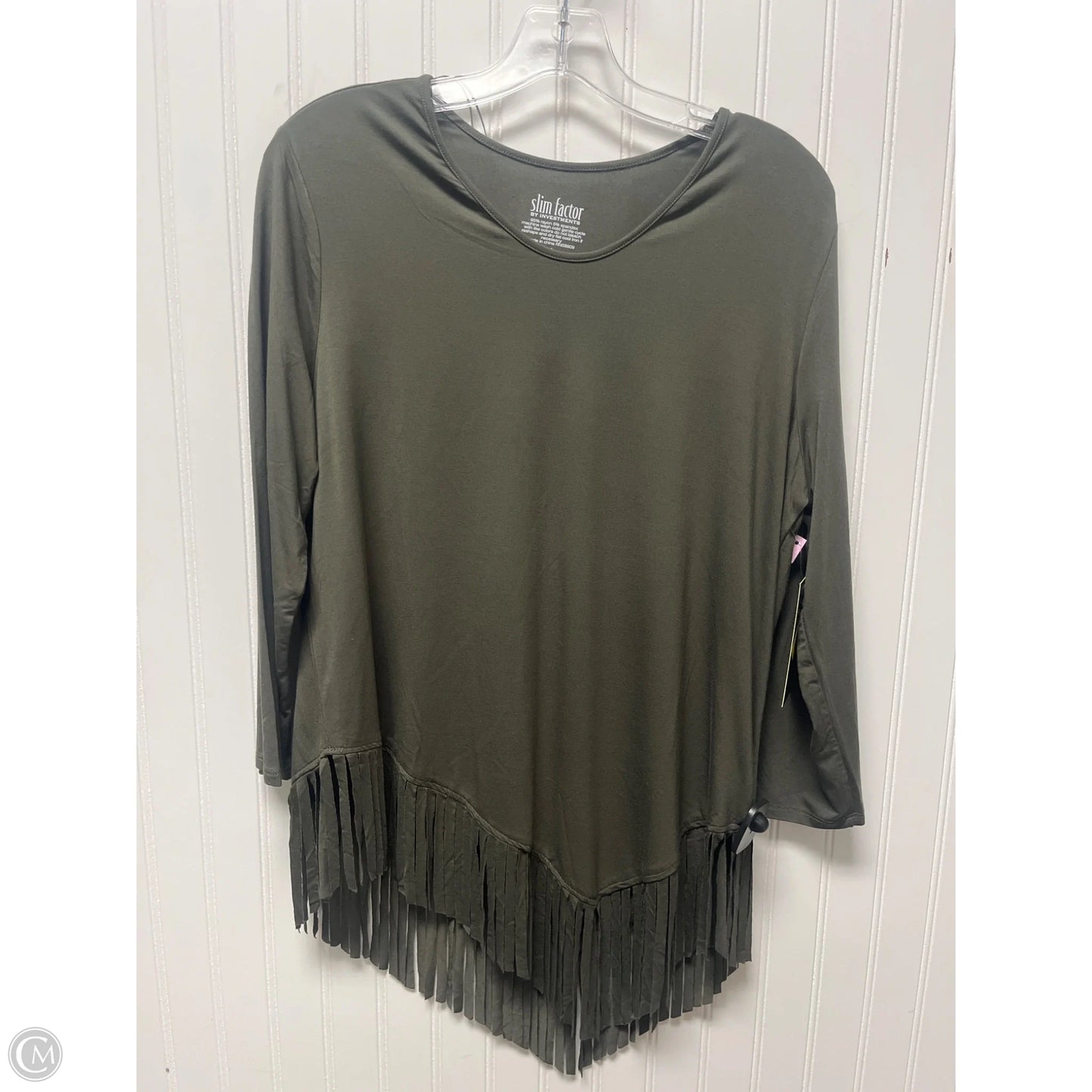 Top Long Sleeve By Investments In Green, Size: M