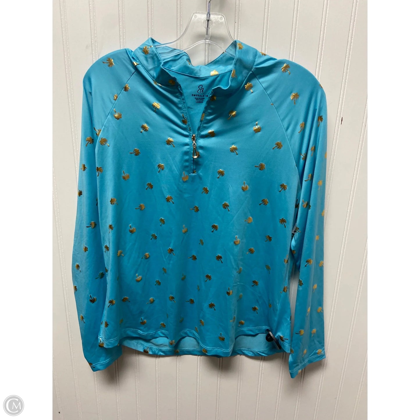 Athletic Top Long Sleeve Collar By Clothes Mentor In Blue, Size: L
