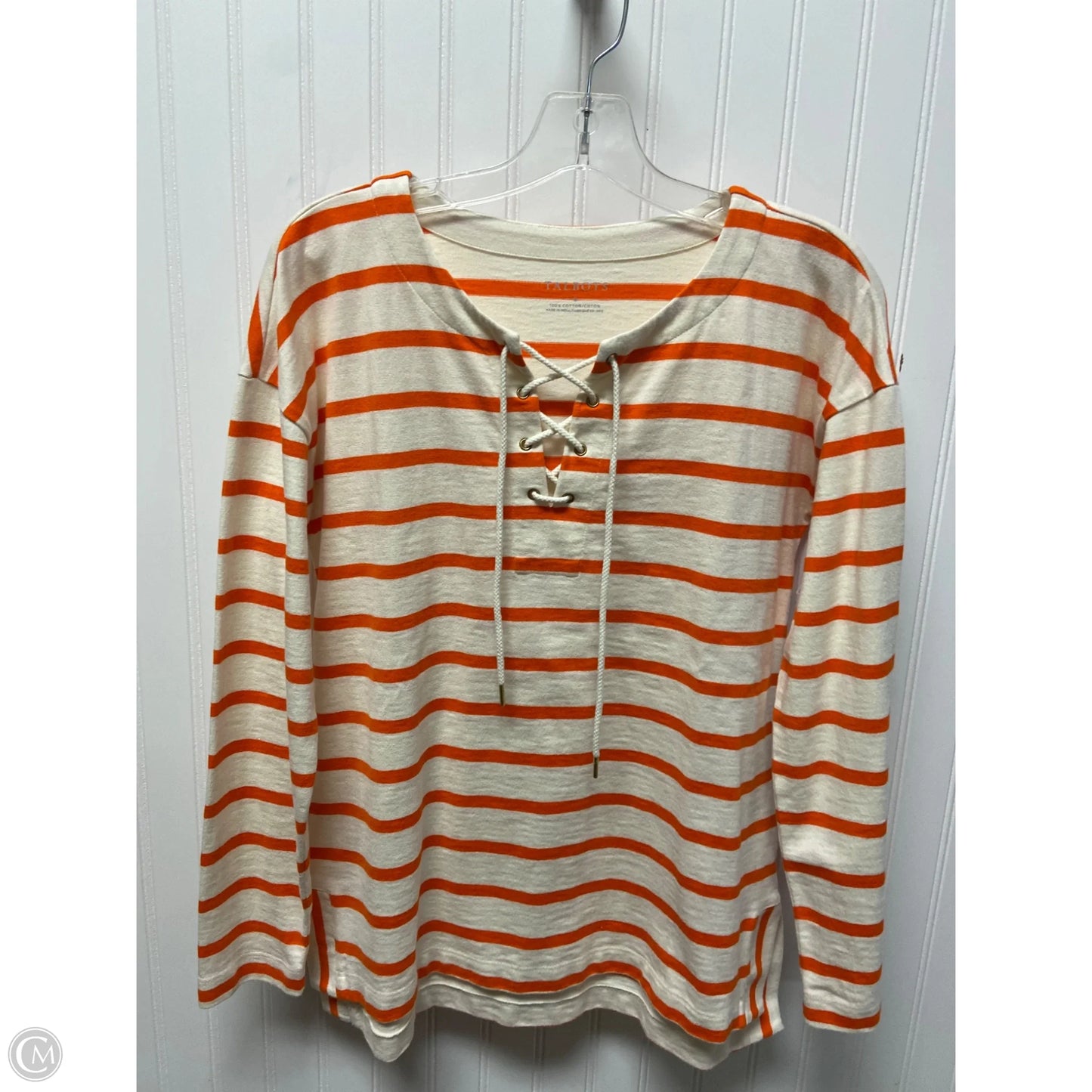 Top Long Sleeve By Talbots In Striped Pattern, Size: S