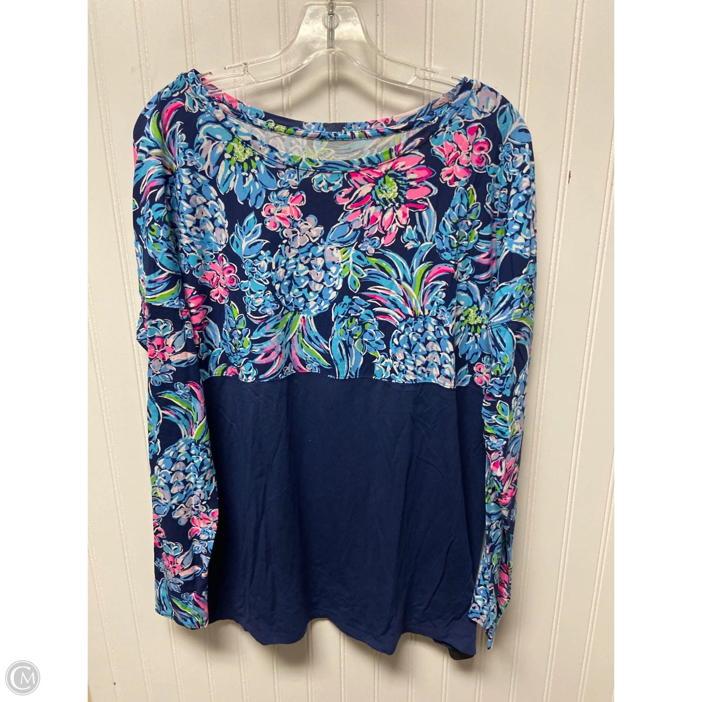 Top Long Sleeve Designer By Lilly Pulitzer In Blue, Size: L