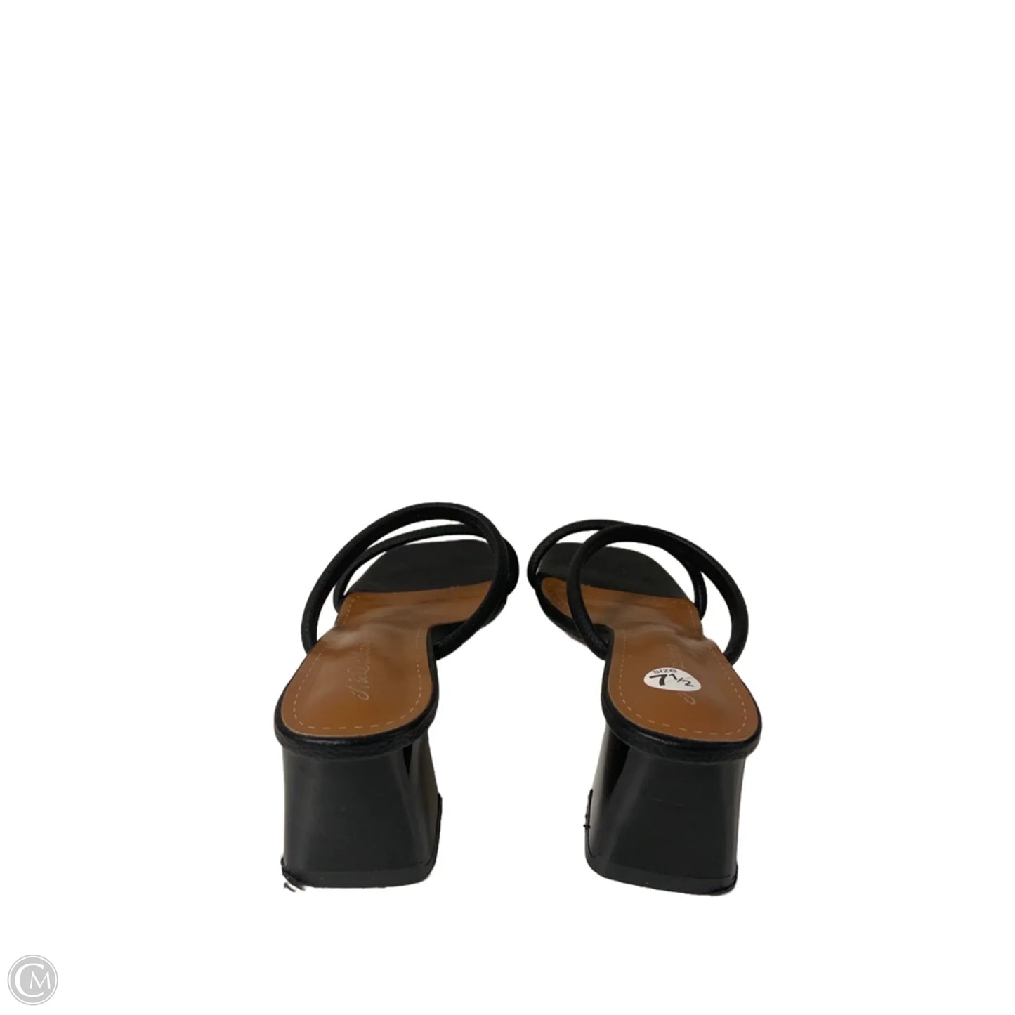 Sandals Heels Block By Clothes Mentor In Black, Size: 7.5